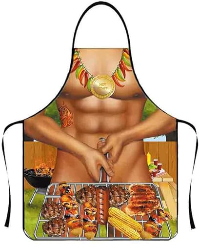 Cosysparks Kochschürze Männer Sexy, Kochschürze Männer Lustig Grillschürze für Küche Lustige Schürze für Bbq Party Erwachsene Schürze für Geschenk