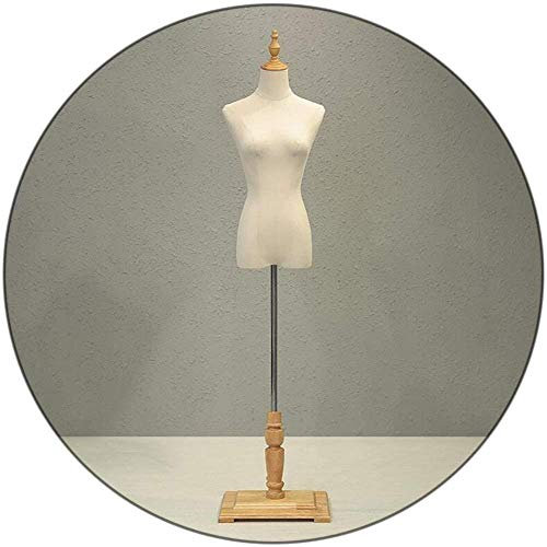 SHANYAYALI Weibliche Schaufensterpuppe, Oberkörper, Kleid, Form, Leinenstoff, Schneiderpuppe, quadratische Basis mit Armen, verstellbar 132 bis 192 cm, abnehmbar, für Kleidung (Gelb, S)