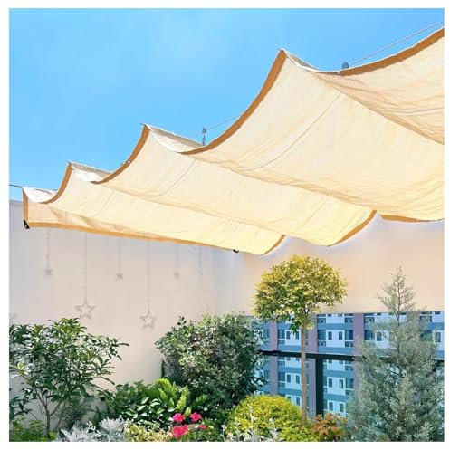 Voile d'ombrage ondulé rétractable pour jardins extérieurs, terrasses, tonnelles, abris de jardin, protection solaire UV et housse imperméable avec kit de montage, auvent de rechange pour pergola