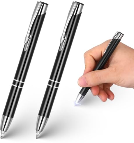 OSALADI 2stücke Kugelschreiber Mit Led-lichtspitze Druck-schreibstift Für Büro Und Schule Metallkonstruktion Zum Lesen Schreiben Und Unterschreiben Von Dokumenten