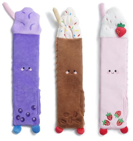 Nocciola 3-pack sommardryck-hundleksaker, pipande plyschleksak utan fyllning, avtagbart sprasterpapper, plats för plastflaska, dragleksaker för valpar, små till stora hundar