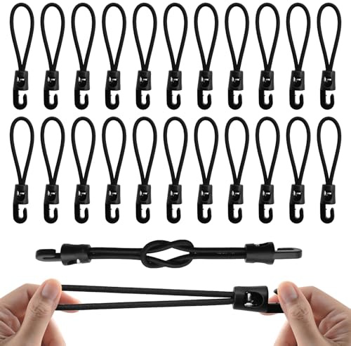 25er Spanngummi mit Haken– Schwarz,Gummibänder mit haken10 cm, Nylon & Latex, Ideal für Outdoor & Indoor – Wetterfest & Vielseitig für Zelte, Planen, Camping & Mehr