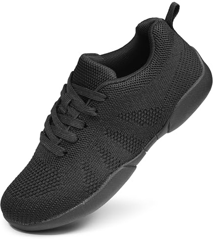 Sooneeya Cheer Shoes Girls - Youth Kids Cheerleading Shoes - Child Athletic Training Tennis Dance Sneakers Black Size 1 M US Little Kid