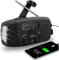 Radio a manovella,Radio WB portatile, 2000mAh Radios solare Bank per illuminazione di emergenza/caricabatterie di telefoni cellulari (Noir)