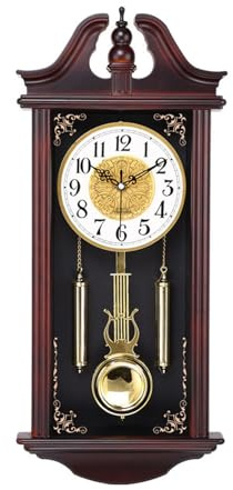 Horloge murale à pendule antique, horloges de cheminée vintage, horloge de table mécanique silencieuse, horloge de cheminée traditionnelle, horloge murale pivotante vintage à piles for salon, bureau