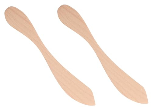Hemobllo 2 pièces Couteaux à Beurre de Hêtre Sans Vernis Épandeurs Multifonctions pour Beurre Confiture et Fromage Outils et Ergonomiques pour Cuisine et Pâtisserie