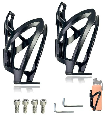 SEYUGOPTI Lot de 2 Porte-Bidons Vélo, Bouteilles Légers Porte-Bidons pour Vélo de Montagne de Route, avec Vis et Clé (Noir)