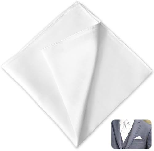 Xelsluthe Silk Men's Pocket Square Handkerchief, 14 X 14 Inch Mulberry Silk Suit Pocket Squares, Soft Prefolded Handkerchief for Men Business Party Wedding
