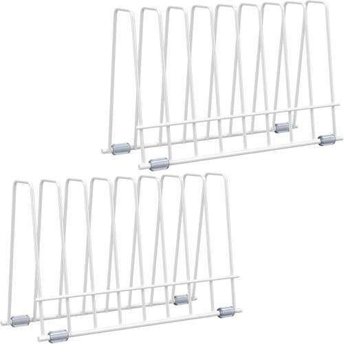 JBESUHI 2 Pack Reusable Bags Drying Rack-Multiple Kitchen Storage Organizer for Plastic, Gallon, Snack, Sandwich Bags, Desktop Book Shelf, Dresser Storage Rack (White)
