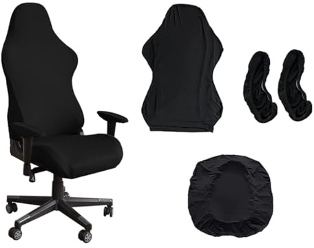 Kellegour Funda para Silla de Juego Cubierta Silla Gaming,Funda Elástica Silla Gaming Negro,Funda Universal para Silla de Ordenador de Juego/Carreras Lavable y Extraíble,para Sillas de Ordenador