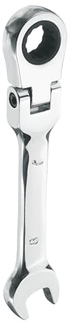 QUARKZMAN Llave Combinada De Trinquete Con Cabezal Flexible 8mm Métrica 72 Dientes Acero CR-V Cromado Pulido Llave De Trinquete De Extremo Abierto Engranaje Para Tornillos Tuerca Perno