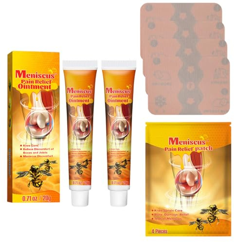 Astralong 2 St Bienengift Gelenk Schmerzsalbe & 4 Schmerzpflaster | Bienengiftsalbe Gegen Schmerzen Arthrose, Bienengiftsalbe Schmerzlinderung für Nacken/Schultern/Rücken/Knie, 20g