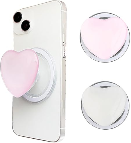2PCS Phone Ring Holder Grips, Phone Grip with Expanding Kickstand, Heart Support Base Extendable Holders, Magnetic Holders for Secure Handling, Phones Grip | Ergonomic Grip For Secure Handling, Compatible With Smartphones, Ideal For Daily Mobile Use