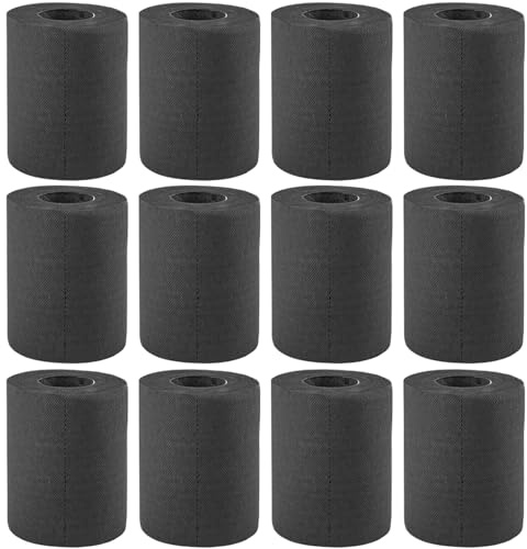Schwarzes Toilettenpapier, 4-lagig, weich, saugfähig, hautfreundlich, Toilettenpapierrollen für Zuhause, Büro, Hotel, 12 Stück Rollen schwarz gefärbt