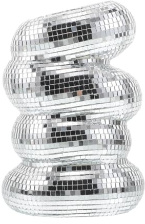 Vaguelly – Maceta con forma de bola de disco – Jarrón de espiral con forma de disco – Jarrón escultórico ondulado, accesorio para fotos, decoración de mesa de fiesta o interior