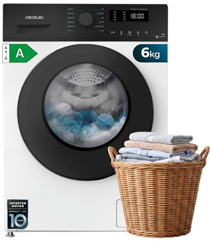 Cecotec Lave linge Frontal Bolero DressCode 7150 Inverter A, Machine à laver 7 kg, 1400 tr,min, 12 programmes, classe A, Inverter Plus, Steam Max, Drum Clean, départ différé, sécurité enfant