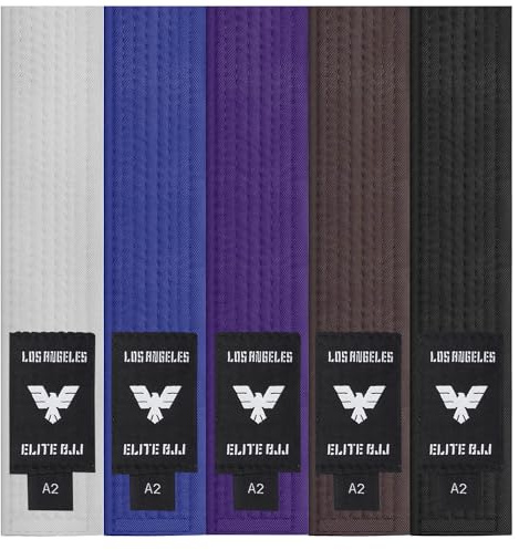Elite Sports Adults Brazilian Jiu Jitsu Belts for Men & Women,Cotton IBJJF Approved BJJ Belts with Ranking Stripes Sleeve Bar
