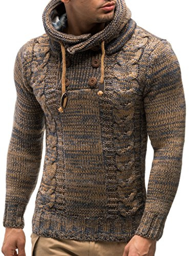 Leif Nelson Pull en Tricot pour Homme avec Capuche/Pull d'hiver de qualité supérieure dans Une Coupe Droite, idéal pour Les Looks décontractés et Professionnels, Disponible dans de Nombreuses Tailles