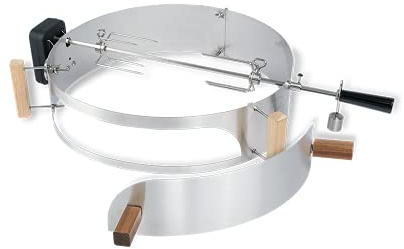 MOESTA-BBQ 10091 Smokin' PizzaRing Rotisserie-Set, Batterie Motor | Elektrischer Spießdreher für Kugelgrill Ø 47 cm, passend für Grills von Weber, Rösle und Napoleon, für Hähnchen und Geflügel