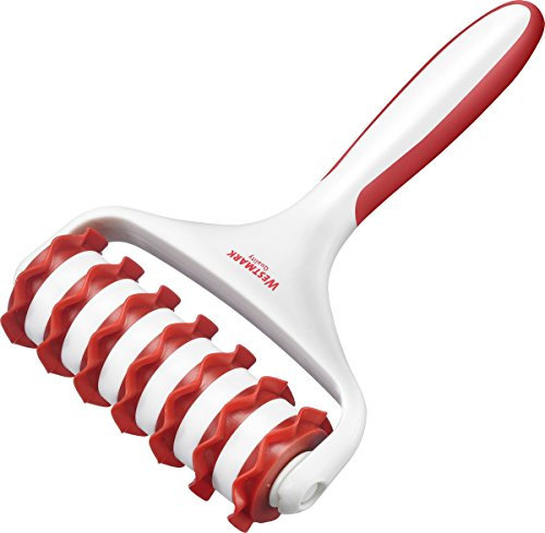 Westmark Cortador de masa, Con 7 ruedas, Longitud: 19,5 cm, Plástico, Blanco/rojo, 32192270