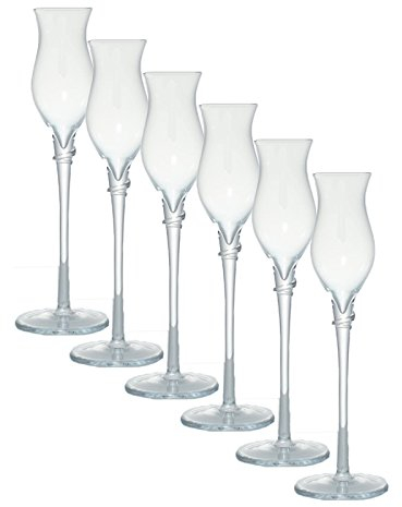 Poli Grappa Gläser 6 Stück Dick (mundgeblasen Handarbeit)