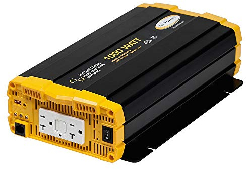 Go Power 1500 Watt Industrial Pure Sine Wave Inverter, 12V to 120V AC, Dual GFCI Outlets, PowerSave Mode, Overload Protection, Low-Profile Design, Ideal for Appliances & Sensitive Electronics