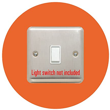 Single Light Switch Surround | Round | Acrylic Back Panel or Finger Plate | Plug, Colour:Orange