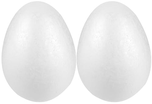 Amosfun Styropor Eier Styropor Kugeln Deko Ostereier zum Verzieren Bekleben Filzen Bemalen Osterdeko 20cm 4 Stück (Weiß)