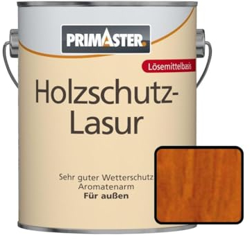 Primaster Holzschutzlasur 2,5L Teak Wetterschutz UV-Schutz Holzlasur Langzeit