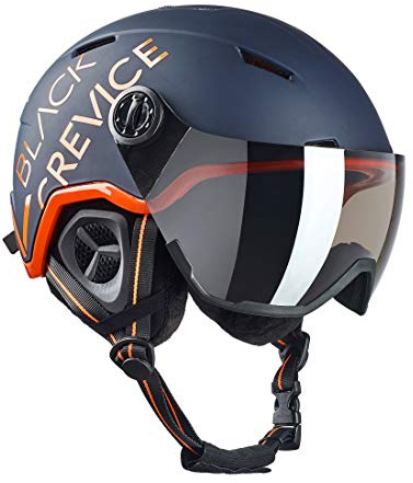 Black Crevice skidhjälm vail med visir, matt marin/orange, M (55–58 cm)..