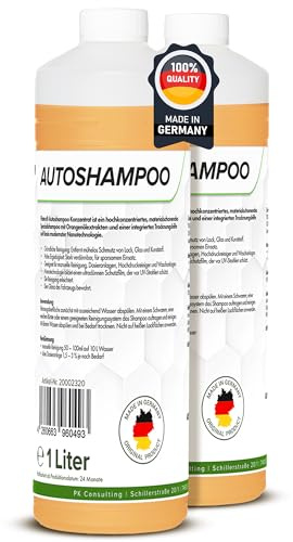 Flotex - Autoshampoo Konzentrat in praktischer 2x1L Flasche | Autoshampoo für Hochdruckreiniger | Autoreiniger für PKW, LKW, Wohnmobil und Motorrad