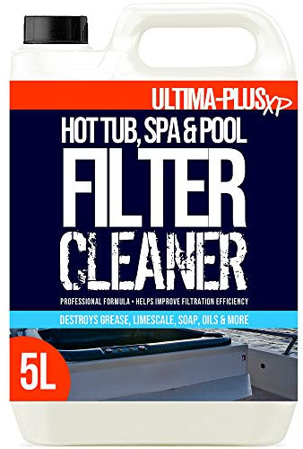 ULTIMA-PLUS XP Hot Tub, Spa & Pool Filter Cleaner - Removes Grease, Oils, Hair & Grime - Helps to Maintain Filter Efficiency, Hygienic Water & More (5 Litres)