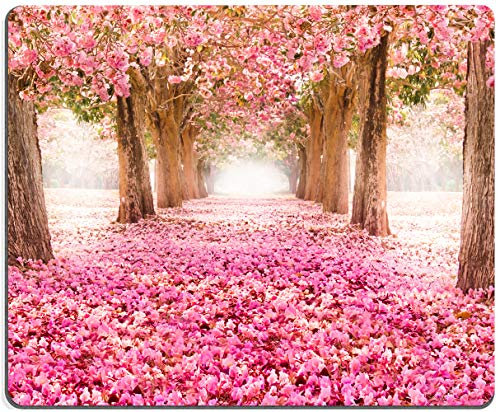 Tapis de souris Sakura - Motif fleurs de cerisier - Beau tapis de souris de jeu naturel - Imperméable - Base en caoutchouc antidérapant - Pour bureau, maison, ordinateur portable - Voyage