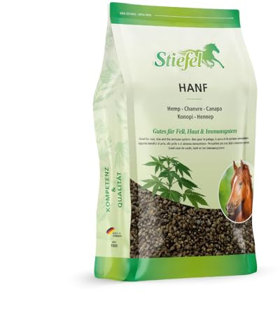 Stiefel Hanfsamen für Pferde, 100% naturbelassene Hanfsamen, kann Fell, Haut und Immunsystem ünterstützen, für alle Pferde, 1,6kg