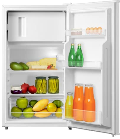 Amica KS 361 151 W Kühlschrank mit Gefrierfach/Weiß / 84,5cm (H) x 47,5cm (B) x 44,5cm (T) / Türanschlag wechselbar/LED-Beleuchtung