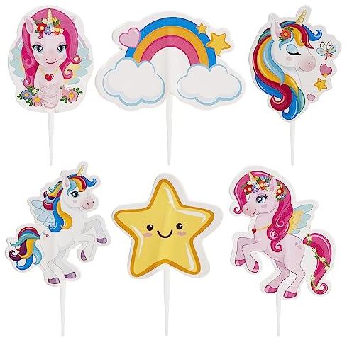 dekora - Kit per Preparare e Decorare Cupcakes di Unicorno Tesia in Carta - 6 Modelli 30 Unità
