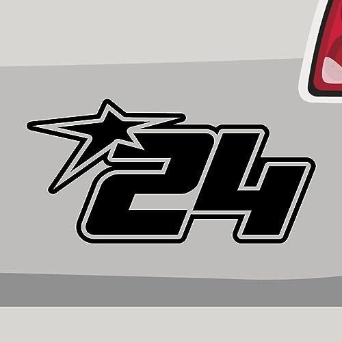 Stickerfreaks Startnummer 24 Aufkleber Race Team Sticker Star Stern Auto Bike Decal Vinyl Love Aufkleber Größe: 10x5cm (S) | Farbe: 92-Kupfer | Racenumber Sticker Kleber Deko Tuning Zahl