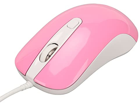 Topiky Ergonomische Gaming-Maus mit RGB-Hintergrundbeleuchtung, Hoher Genauigkeit und 3500 DPI, Plug-and-Play, 30 G Beschleunigung für Computerspiele (PINK)