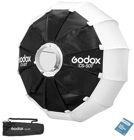 Godox CS-50T 50cm Laterne Softbox mit Bowens Mount Halterung | Für MS200-V MS300-V SK400II-V DP400III-V DP600III-V SL60W SL60IID SL60IIBi SL100D SL100Bi und Studio Video Licht