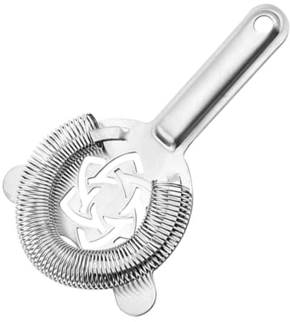 MAGICLULU Eissieb aus Edelstahl Rostfrei und Praktisch für Cocktails und Früchtetee Ergonomisches Barsieb für Eiswürfel und Früchte Silber