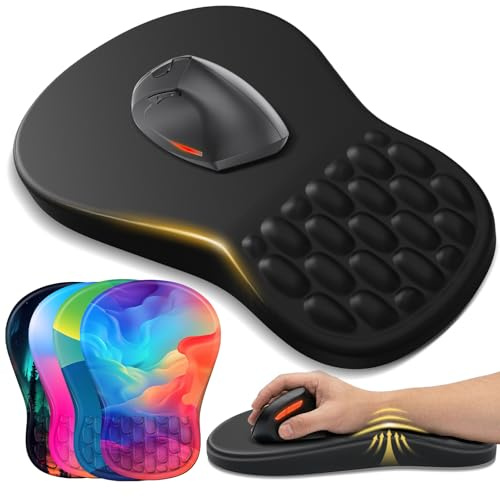 YIWEI Ergonomic Mouse Pad with Wrist Rest for Carpal Tunnel Pain Relief