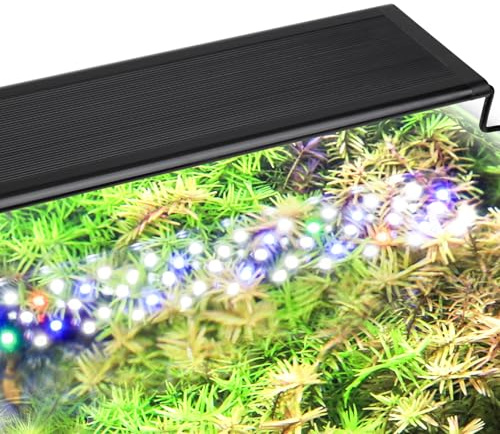 Hygger LED-Beleuchtung, 24 W, Full Spectrum für Aquarien, 9 Farben und 10 Helligkeit verstellbar, für Tanks von 60 – 72 cm