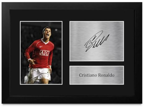 HWC Trading FR A4 Cristiano Ronaldo Geschenke Gedrucktes Signiertes Autogramm Foto für Fußball Anhänger and Fans - A4 Gerahmt