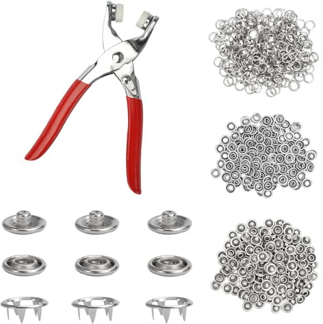 250 Kits Botones De Presión Metálicos 9.5mm, Corchetes De Presión, Snaps