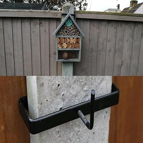 Fence Post Security Brackets, Fence Post Panel Clip Clamp, Concrete Fence Panel Security Brackets Metal For 4X4 Inch Concrete Or Wooden Posts, hanging growth bags, half-moon baskets, hose reels
