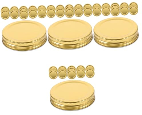 Ciieeo Sigilla Tappi Barattoli 48 Pz Coperchio Per Barattolo Di Coperchio Per o Sigillato Con Bocca Standard Da 70 Mm (bocca Standard Da 70 Mm Nera) 36 Pezzi Tappi Bottiglie Per