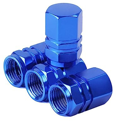 BUGUUYO 4stücke Aluminiumlegierung Reifenventilkappen wasserdichte Und Langlebige Ventilkappen Für Motorräder Und Fahrräder Blau Installieren Schützt Vor Schmutz Und Luftverlust