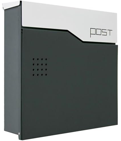 WANGCEPLSD Negros Buzones de Exterior, Buzón con Cerradura para Montaje en Pared, Estilo Moderno y Elegante, Resistente a La Intemperie, 37x35x10cm