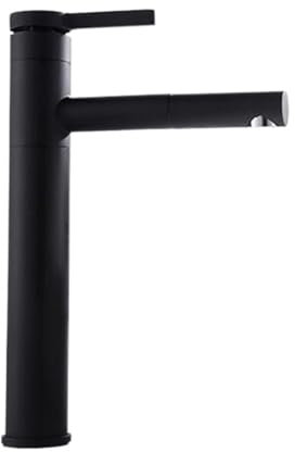 Moderne weiße Wasserfall-Badezimmer-Waschtischarmatur mit schwenkbarem Auslauf, Einhebel-Spültischarmatur für Waschbecken, schwarze hohe Wasserhähne