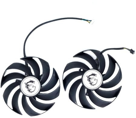 iHaospace Ventilateur de rechange pour carte graphique compatible avec MSI GeForce RTX 3060 Ti GAMING X 8G LHR, 3060 GAMING/X, 3050 GAMING/X, PLD10010B12HH, 2 roulements à billes, 95 mm
